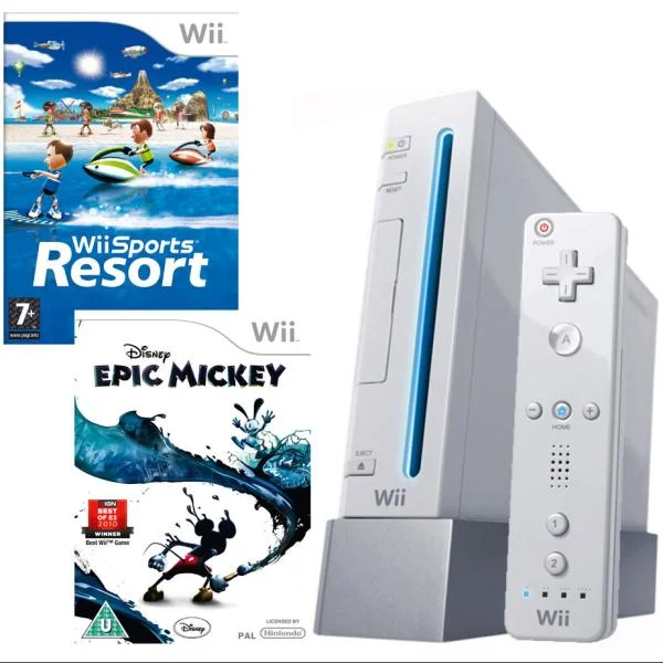 Nintendo Wii Console: Bundle (Including Epic Mickey & Wii Sports Resort) Image 1