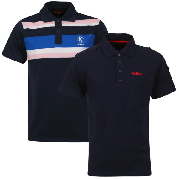 Kickers Men's Kerome 2-Pack Polos - Blue/Navy - S Image 1
