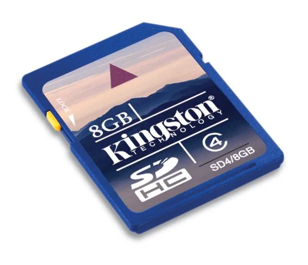 Kingston 8GB SDHC Card - Class 4 (SD4/8GB) Image 1