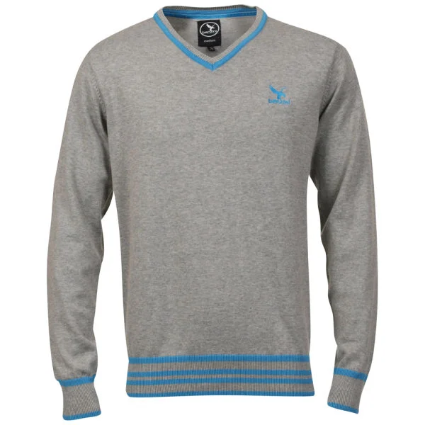 Benzini Men's Penn V-Neck Knit - Grey Marl - S - Gris Chiné Image 1