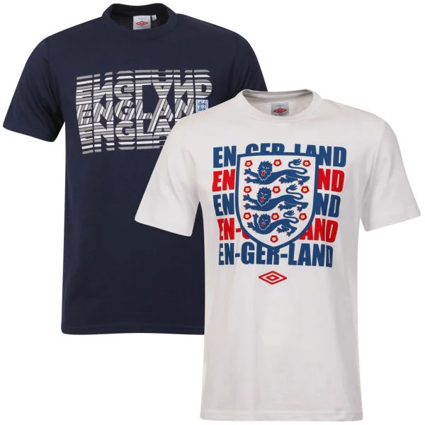 Umbro Men's England 2-Pack T-Shirts - White/Navy - S - White/Navy Image 1