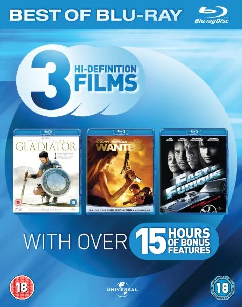Blu-Ray Starter Pack 1 (Fast and Furious/Gladiator/Wanted) Image 1