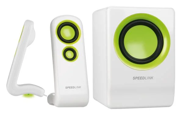 SPEEDLINK Vivente 2.1 Subwoofer Speaker System - (White/Green) Image 1