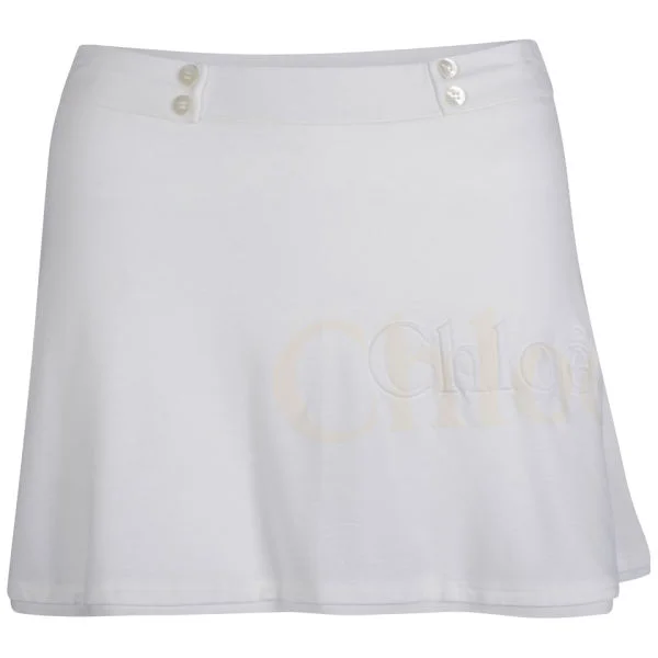 Chloe Women's Short Jersey Skirt - White - 10 - Blanc Image 1