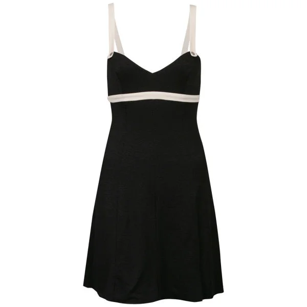 John Galliano Women's Contrast Strap Dress - Black - 10 - Noir Image 1