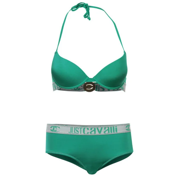 Just Cavalli Women's Logo Waistband Bikini - Aqua Green - 8 - Vert Citron Image 1