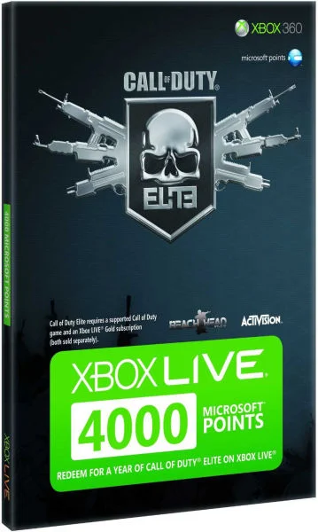 Xbox Live 4000 Microsoft Points: Call of Duty Elite (Branded) Image 1