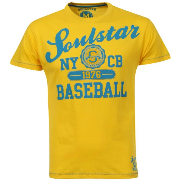 Soul Star Men's Baseball T-Shirt - Yellow - S - Citron Image 1