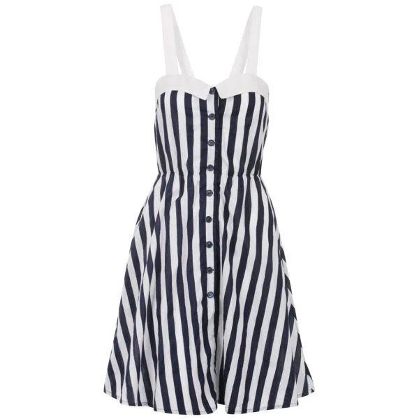 Motel Women's Ariel Stripe Sundress - Navy/White - XS - Navy Image 1