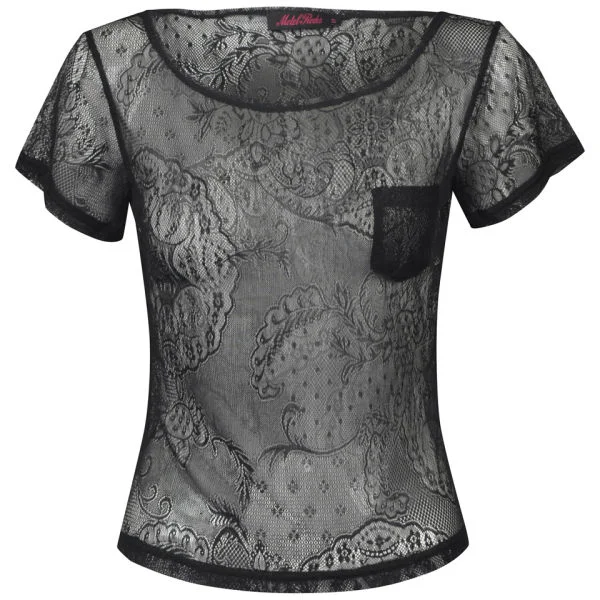 Motel Women's Edner Paisley Lace Top - Black - XS - Rose Image 1