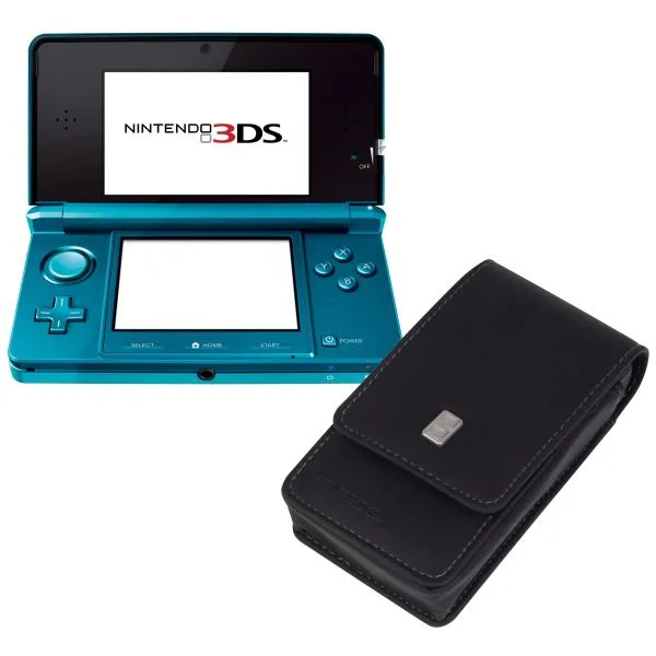 Nintendo 3DS Console (Aqua Blue) Bundle: Includes Free Executive Case Image 1