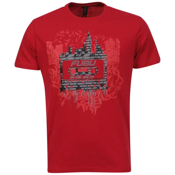 FUBU Men's Cassette T-shirt - Red - S - Rouge Image 1