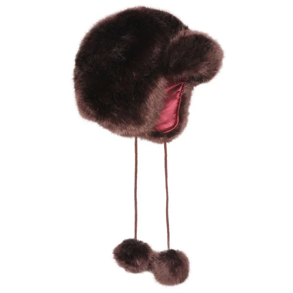 Women's Faux Fur Trapper - Oxblood Image 1