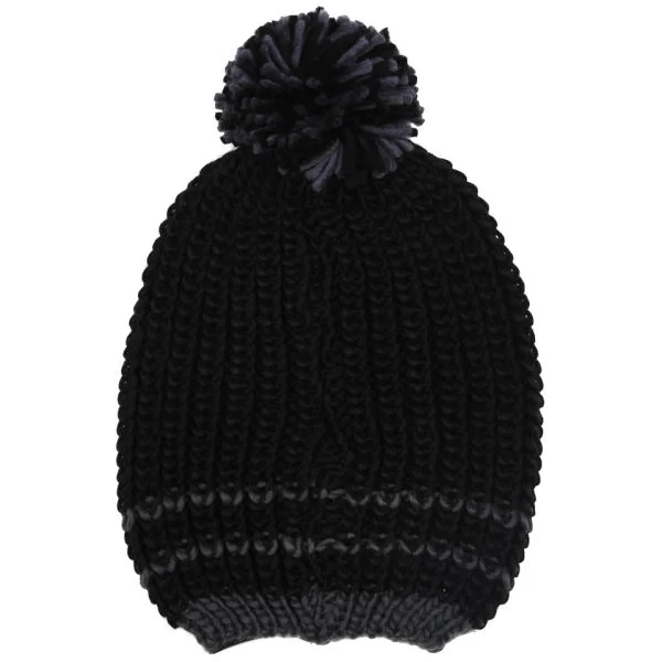 Crosshatch Men's Hillside Chunky Knitted Hat - Black/Steel Image 1