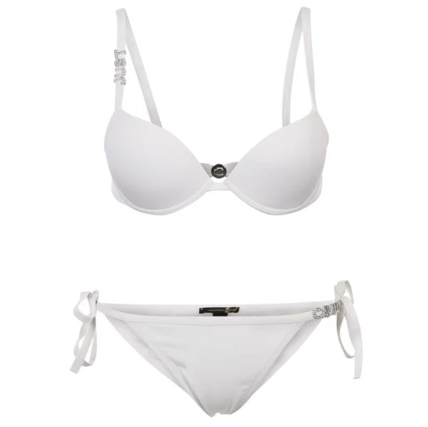 Just Cavalli Women's Diamante Lettering Bikini - White - 8 - Blanc Image 1