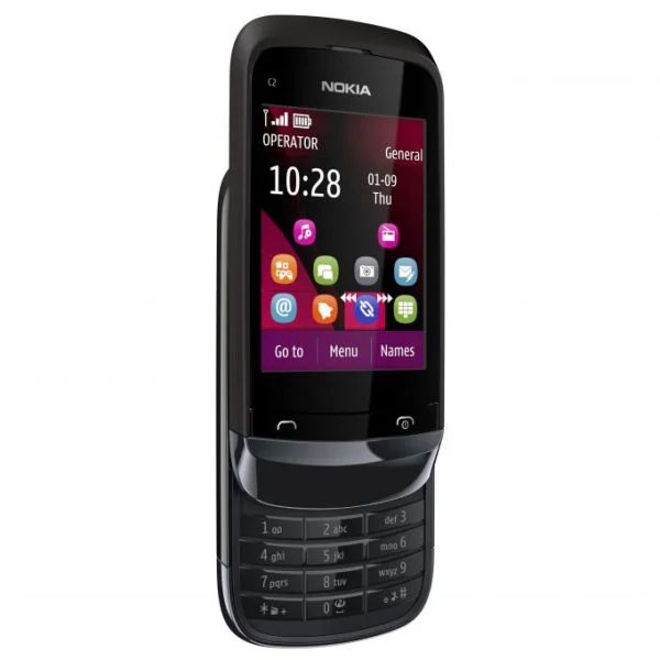 Nokia C2-02 Mobile Phone (Chrome Black) Image 1