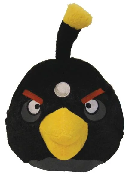 Angry Birds: 5 Inch Plush Black Bird With Sound Image 1