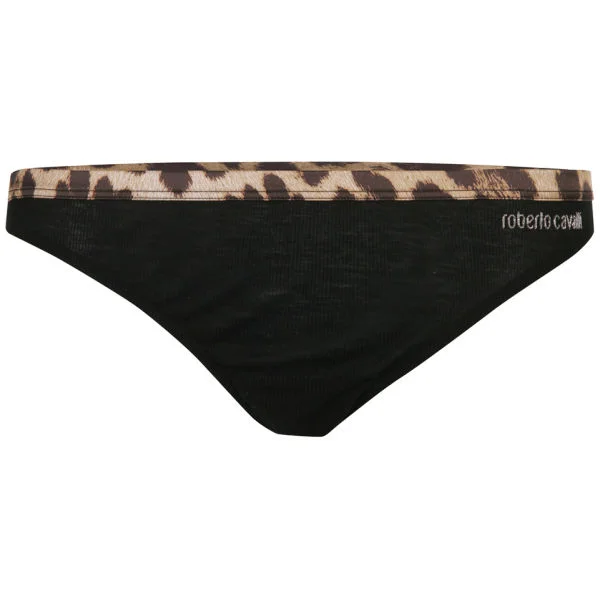 Roberto Cavalli Women's Animal Edge Thong - Black - M - Noir Image 1