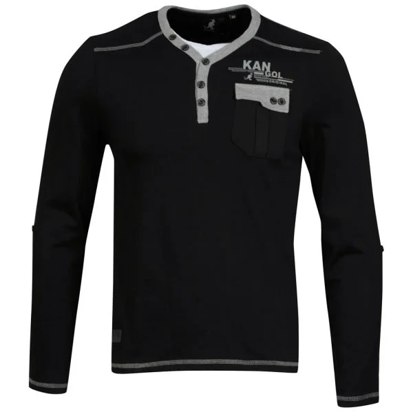 Kangol Men's Trans Jersey Long Sleeved T-Shirt - Black - S - Noir Image 1