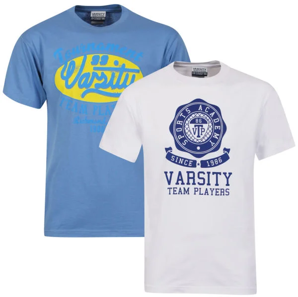 Varsity Team Players Men's 2-Pack T-Shirt - White Sophomore/Light Blue Richmond - S - Blanc/Bleu Image 1