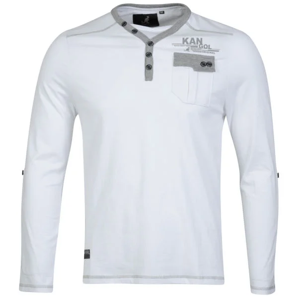 Kangol Men's Trans Jersey Long Sleeved T-Shirt - White - S - Blanc Image 1