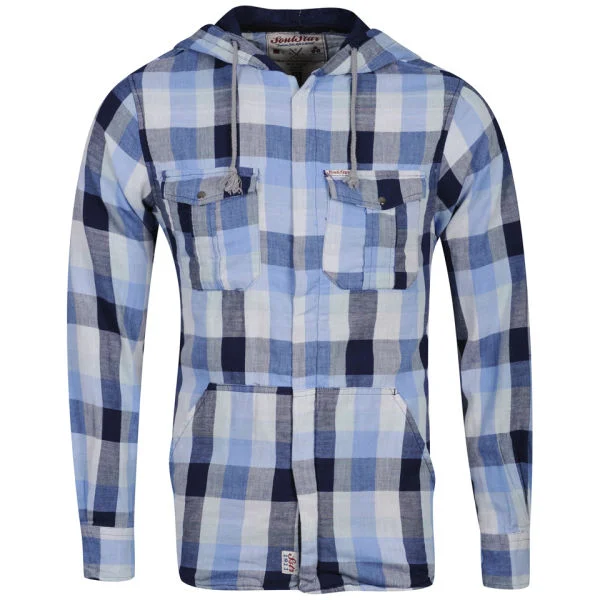 Soul Star Men's Hooded Shirt - Blue - S - Bleu Image 1
