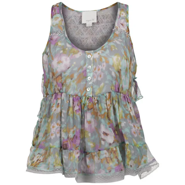 Aryn K Women's Floral Blouse - Mint Multi - S - Menthe Image 1