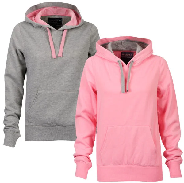 55 Soul Women's 2-Pack Hooded Jumpers - Pink/Light Grey Marl - S - Multi Image 1