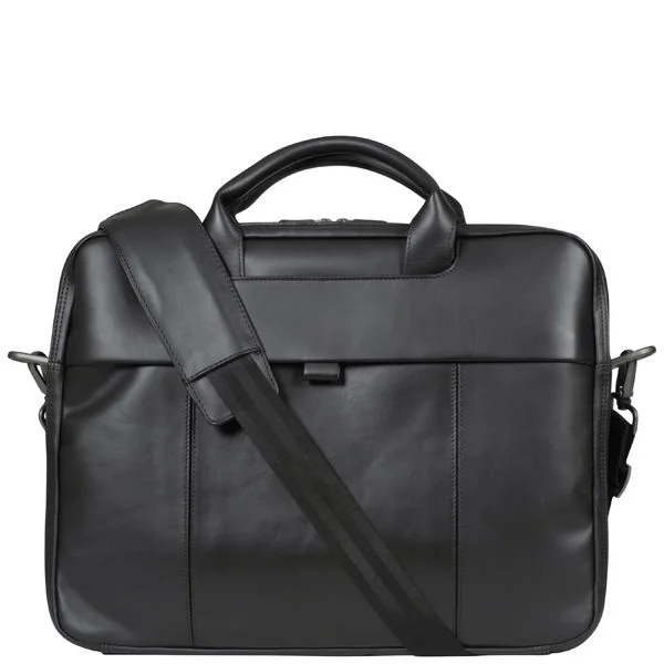 Dell Deluxe Black Leather 15.6 Inch Laptop Bag (W0FCT) Image 1