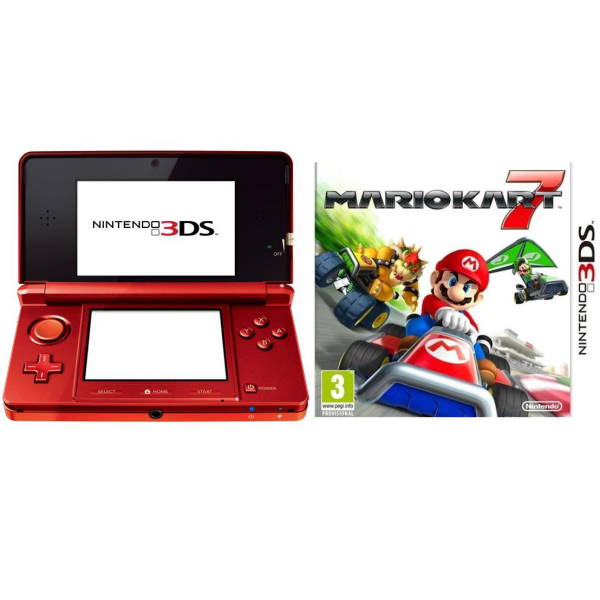 Nintendo 3DS Console (Metallic Red) Bundle: Includes Mario Kart 7 Image 1