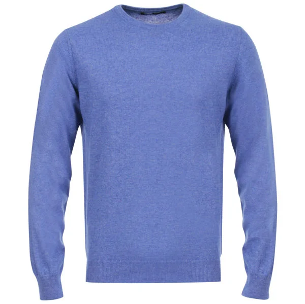 Romeo Gigli Men's Italian Crew Neck Cashmere Jumper - Blue - M - Bleu Image 1