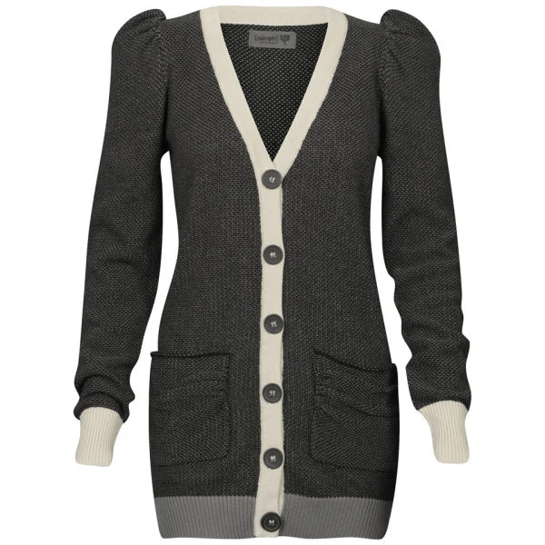 nümph Womens Bobble Textured Cardigan - Black - XS - Noir Image 1
