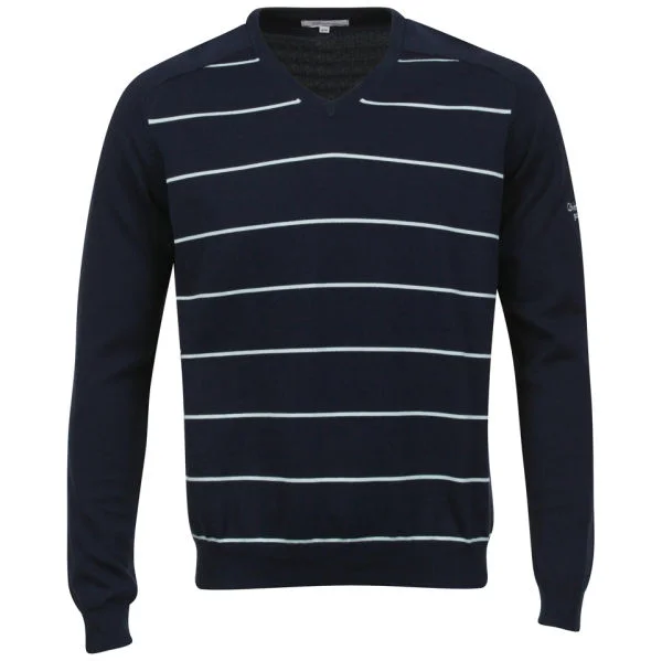 Calvin Klein Golf Men'sV-Neck Knitted Long Sleeved Body Striped Top - Navy - S - Navy Image 1