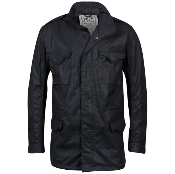 French Connection Men's Waxed Wolve Jacket - Darkest Blue - S - Bleu Image 1