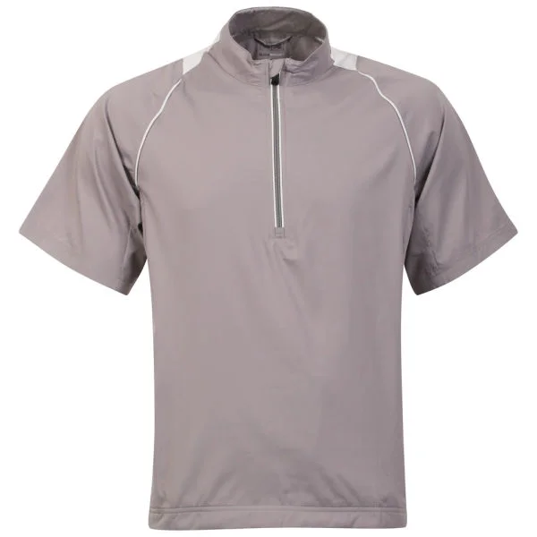 adidas Men's Short Sleeve Quarter Zip Polo - Grey - S - Gris Image 1