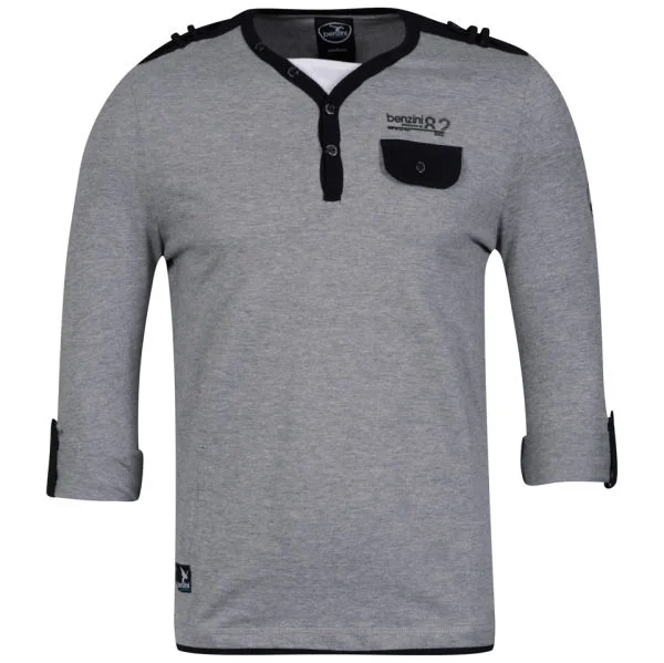 Benzini Men's Lendal Long Sleeve T-Shirt Grey Marl - S - Gris Chiné Image 1