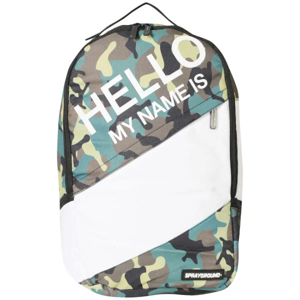 Sprayground Camo Hello My Name Is Deluxe Backpack - Green/Camo Image 1