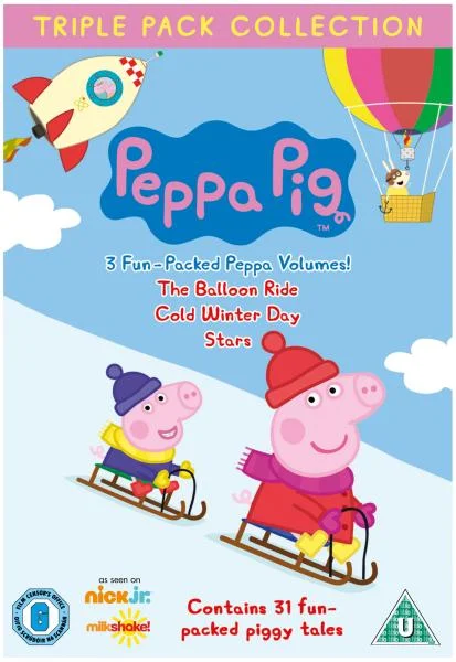 Peppa Pig Triple: The Balloon Ride / Cold Winter Day / Stars Image 1