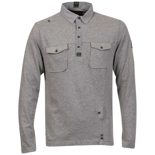 Brave Soul Men's Prometheus Jersey Combo Shirt - Grey Marl - S - Gris Chiné Image 1