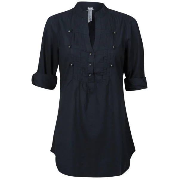Brave Soul Women's Military Shirt - Dark Navy - S - Dark Navy Image 1