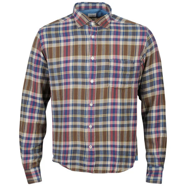 Hartford Men's Paul Regular Check Flannel Shirt - Blue Multi - S - Bleu Image 1