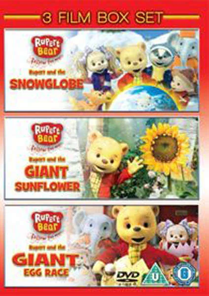 Rupert The Bear Collection - Snowglobe / Giant Egg Race / Giant Sunflower Image 1