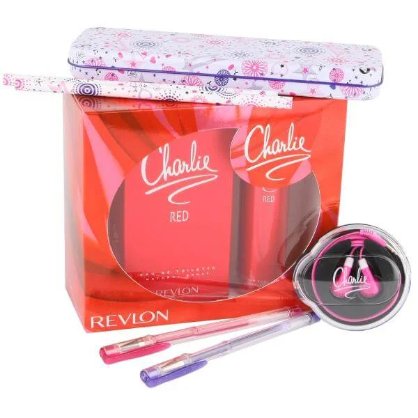 Revlon - Charlie Red Gift Set (Eau de Toilette with Pencils, Pencil Case and Earphones) Image 1