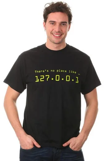 Theres No Place Like 127.0.0.1 T Shirt - S - Noir Image 1