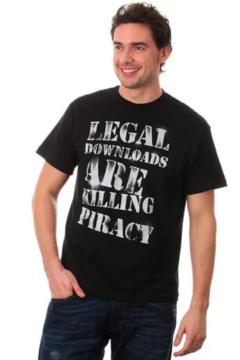 Legal Downloads are Killing Piracy T Shirt - S - Noir Image 1