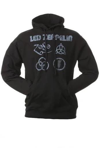 LED ZEPPELIN - 4 SYMBOLS - HOODED TOP - BLACK - M - Noir Image 1