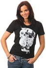 Ladies Chain Mail Skull T-Shirt - Black - S - Noir Image 1