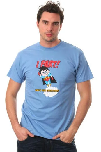 Mens - I fart - What's You Super Power T-Shirt - Light Blue - S - Bleu Image 1