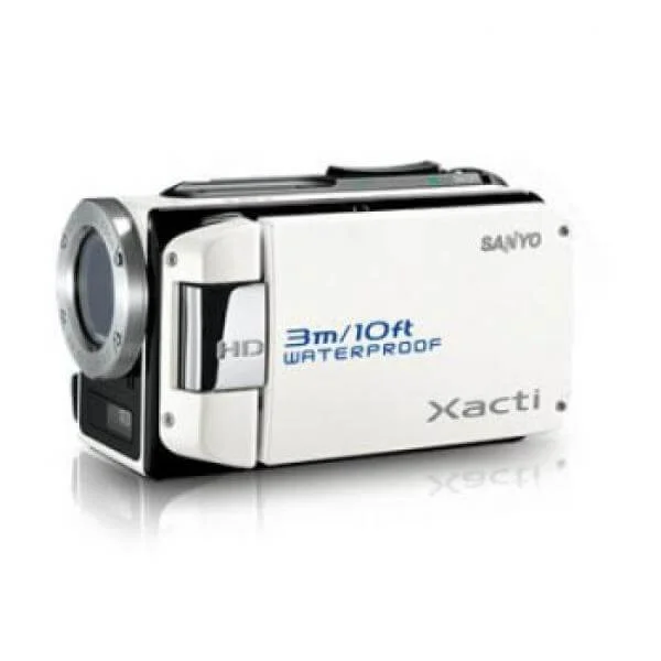Sanyo VPC-WH1EW Waterproof HD Camcorder White Image 1