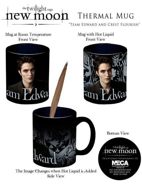 Twilight New Moon - Thermal Mug Team Edward And Crest Flourish Image 1